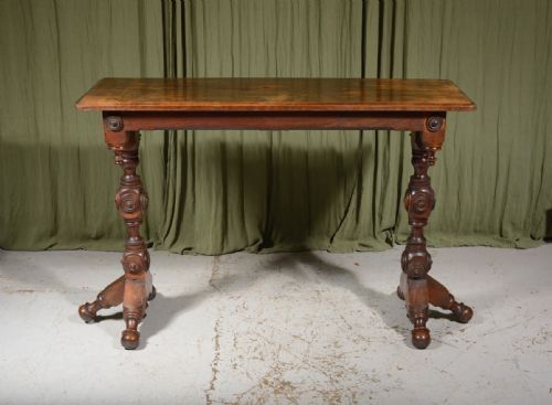an unusual scottish gothic revival oak hall table c1880 - CATEGORY: ANTIQUE TABLES - DATED VICTORIAN