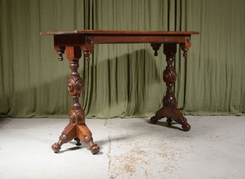 AN UNUSUAL SCOTTISH GOTHIC REVIVAL OAK HALL TABLE C1880 - ADDITIONAL PHOTO 1
