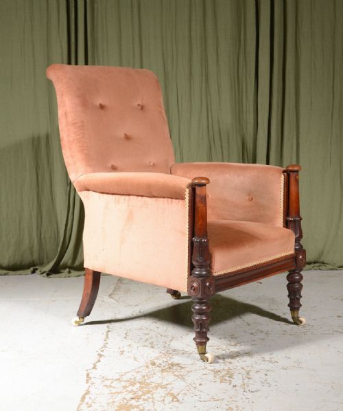 a william iv mahogany library chair c1835 - CATEGORY: ANTIQUE CHAIRS - DATED 19TH CENTURY