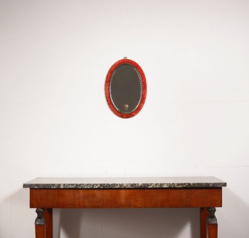 a victorian oval velvet mounted sorcerers mirror with sconce c1890 - CATEGORY: ANTIQUE MIRRORS - DATED VICTORIAN