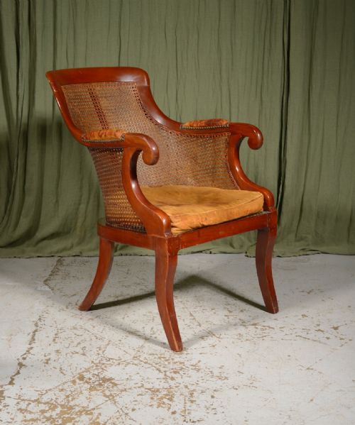 a french louis philippe mahogany cane bergere armchair c1840 - CATEGORY: ANTIQUE CHAIRS - DATED 19TH CENTURY