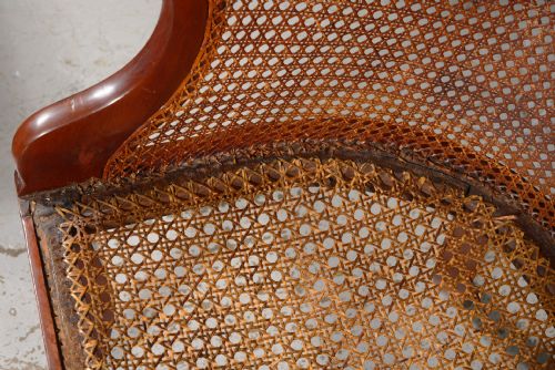 A FRENCH LOUIS PHILIPPE MAHOGANY CANE BERGERE ARMCHAIR C1840 - ADDITIONAL PHOTO 7