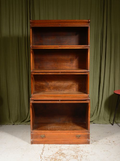 A GOLDEN OAK SECTIONAL GLAZED BARRISTERS BOOKCASE GLOBE WERNICKE TYPE C1920 - ADDITIONAL PHOTO 1