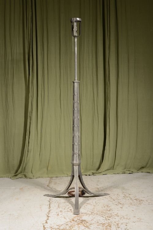 an arts crafts wrought iron standard lamp in the manner of cfa voysey c1900 - CATEGORY: ANTIQUE LIGHTING - DATED 1900