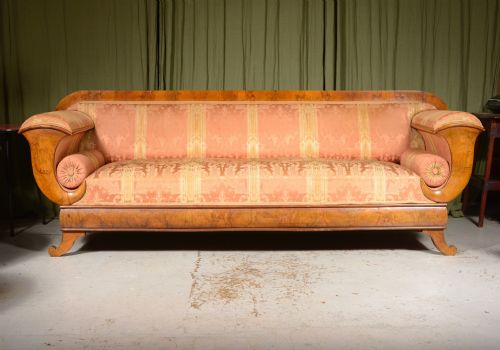 a biedermeier burr walnut sofa c1840 - CATEGORY: ANTIQUE SOFAS - DATED 19TH CENTURY