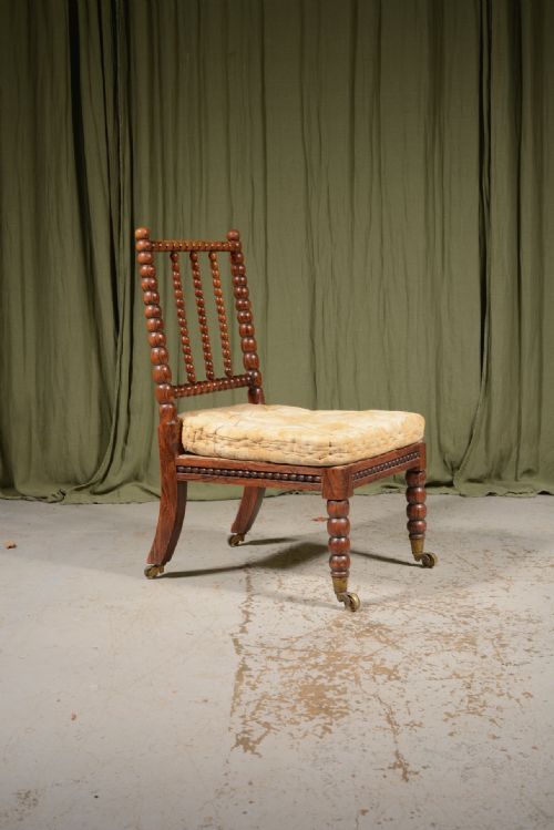 a william iv simulated rosewood bobbin slipper chair c1835 - CATEGORY: ANTIQUE CHAIRS - DATED 19TH CENTURY