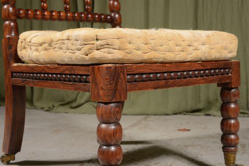 A WILLIAM IV SIMULATED ROSEWOOD BOBBIN SLIPPER CHAIR C1835 - ADDITIONAL PHOTO 2