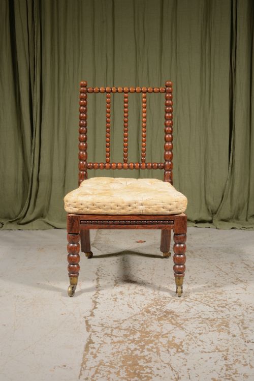 A WILLIAM IV SIMULATED ROSEWOOD BOBBIN SLIPPER CHAIR C1835 - ADDITIONAL PHOTO 5