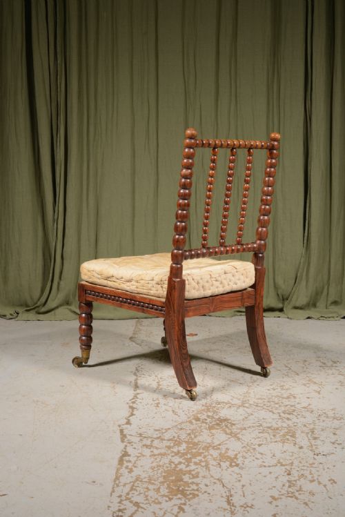 A WILLIAM IV SIMULATED ROSEWOOD BOBBIN SLIPPER CHAIR C1835 - ADDITIONAL PHOTO 6