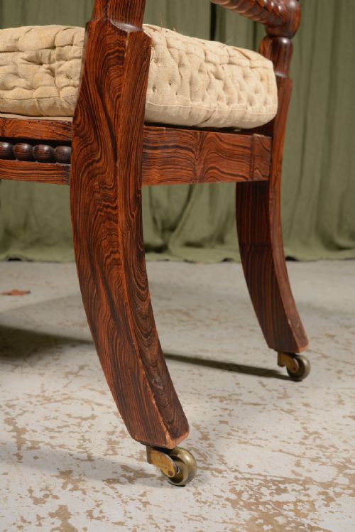 A WILLIAM IV SIMULATED ROSEWOOD BOBBIN SLIPPER CHAIR C1835 - ADDITIONAL PHOTO 7