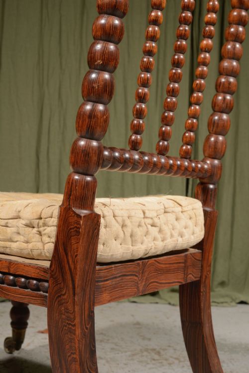 A WILLIAM IV SIMULATED ROSEWOOD BOBBIN SLIPPER CHAIR C1835 - ADDITIONAL PHOTO 8