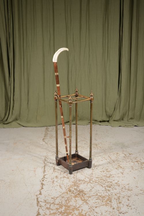 A VICTORIAN BRASS STICK STAND C1850 - ADDITIONAL PHOTO 5