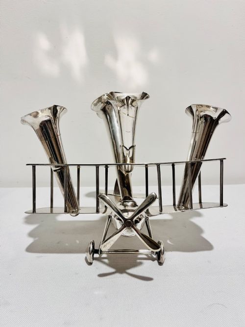 BIPLANE SILVER PLATED EPERGNE BY AEP CO C1930 - ADDITIONAL PHOTO 2