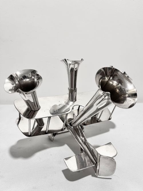 BIPLANE SILVER PLATED EPERGNE BY AEP CO C1930 - ADDITIONAL PHOTO 7