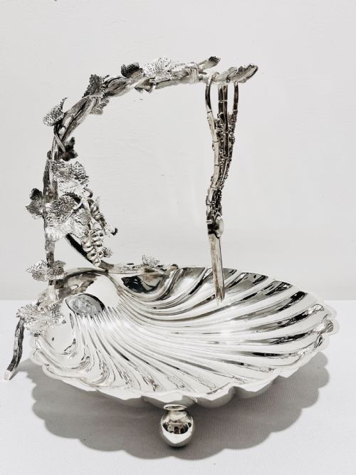 victorian silver plated grapes stand c1880 - CATEGORY: ANTIQUE SILVER - DATED 1880