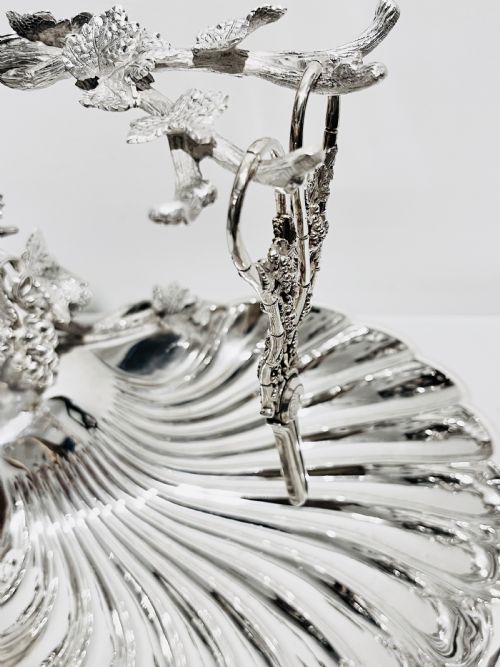 VICTORIAN SILVER PLATED GRAPES STAND C1880 - ADDITIONAL PHOTO 4