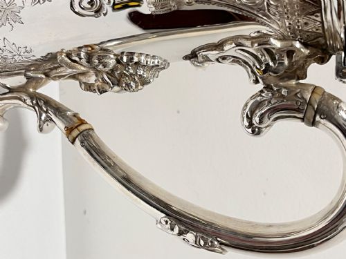 VICTORIAN SILVER PLATED LIDDED BEER TANKARD OR CIDER JUG - ADDITIONAL PHOTO 1