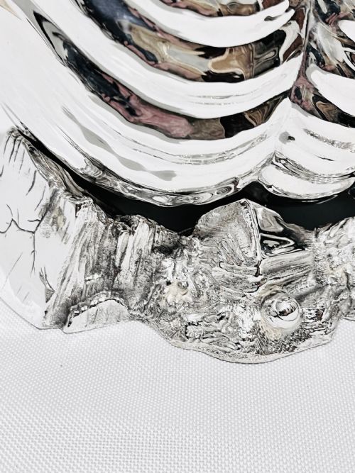 VICTORIAN NOVELTY SILVER PLATED SPOON WARMER IN THE SHAPE OF A CONCH SHELL - ADDITIONAL PHOTO 4
