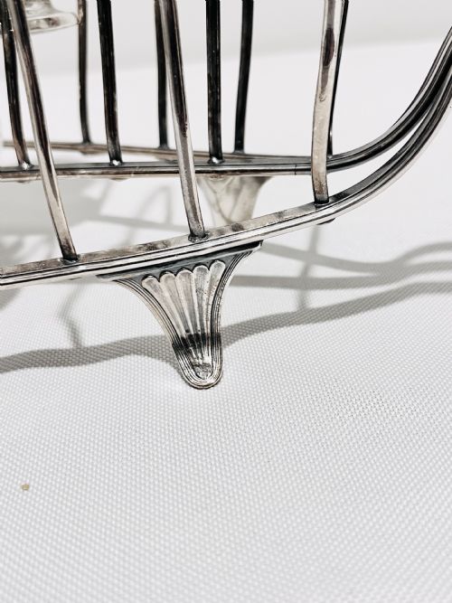 ANTIQUE OLD SHEFFIELD PLATE TOAST RACK AND EGG CRUET - ADDITIONAL PHOTO 2