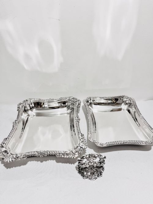 VICTORIAN SILVER PLATED RECTANGULAR ENTREE DISH BY WALKER HALL - ADDITIONAL PHOTO 6