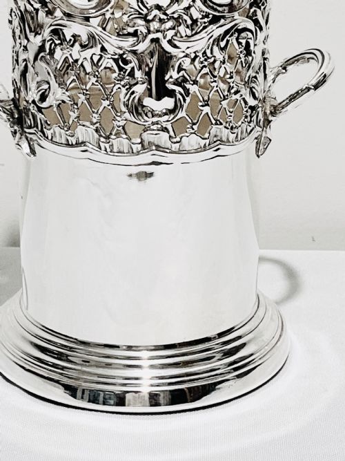 VICTORIAN SILVER PLATED TALL WINE BOTTLE COASTER - ADDITIONAL PHOTO 2