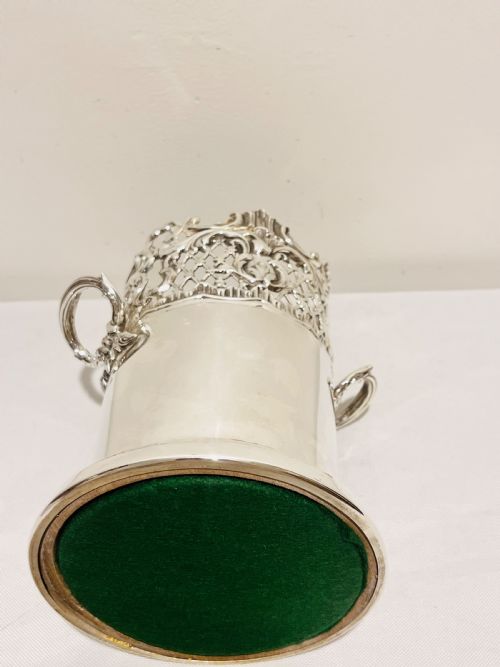 VICTORIAN SILVER PLATED TALL WINE BOTTLE COASTER - ADDITIONAL PHOTO 4