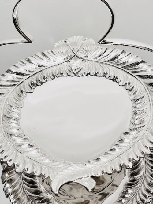 UNUSUAL EDWARDIAN SILVER PLATED 3 TIER CAKE STAND - ADDITIONAL PHOTO 2