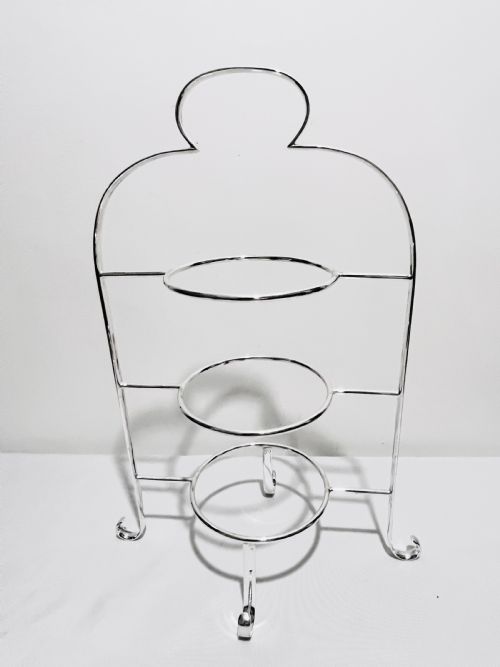 UNUSUAL EDWARDIAN SILVER PLATED 3 TIER CAKE STAND - ADDITIONAL PHOTO 6