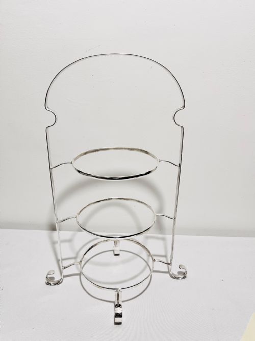 vintage silver plated 3 tier cake stand by marples company c1930 - CATEGORY: ANTIQUE SILVER - DATED 1930