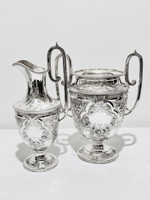 VICTORIAN SILVER PLATED 3 PIECE TEA SET - ADDITIONAL PHOTO 2