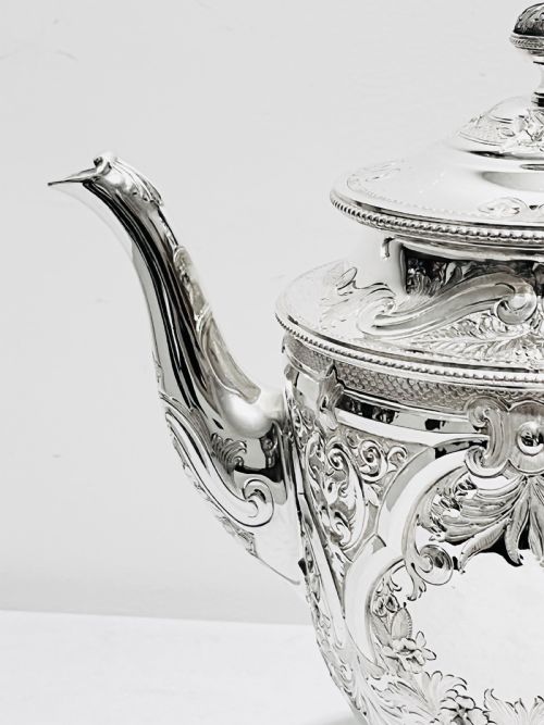 VICTORIAN SILVER PLATED 3 PIECE TEA SET - ADDITIONAL PHOTO 5