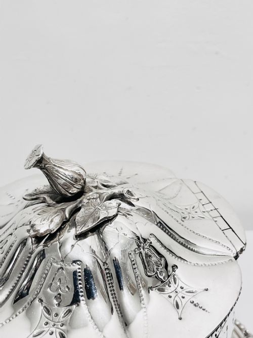 VICTORIAN SILVER PLATED BISCUIT BOX C1880 - ADDITIONAL PHOTO 3