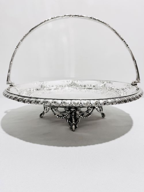 victorian silver plated fruit or flower basket - CATEGORY: ANTIQUE SILVER - DATED 1880