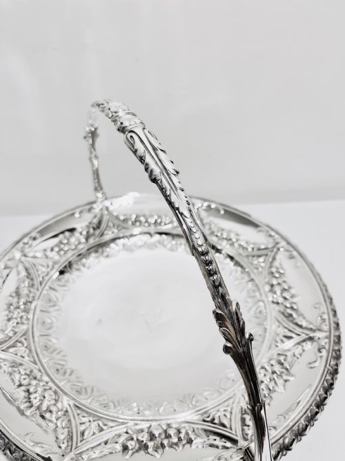 VICTORIAN SILVER PLATED FRUIT OR FLOWER BASKET - ADDITIONAL PHOTO 1