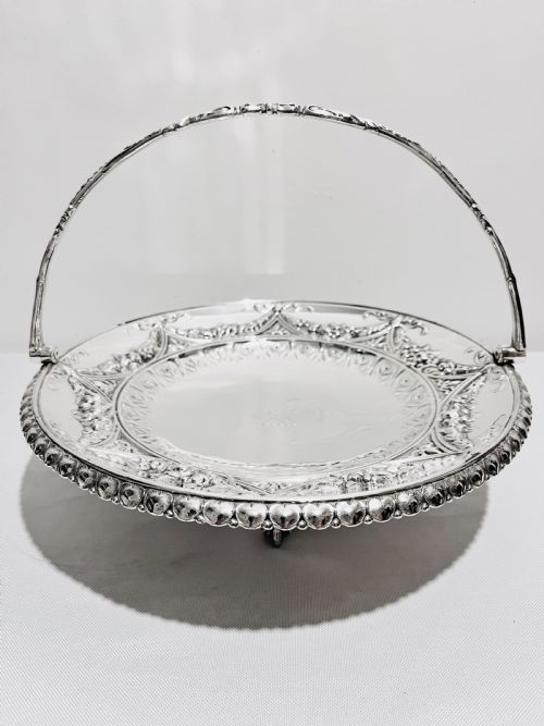 VICTORIAN SILVER PLATED FRUIT OR FLOWER BASKET - ADDITIONAL PHOTO 4