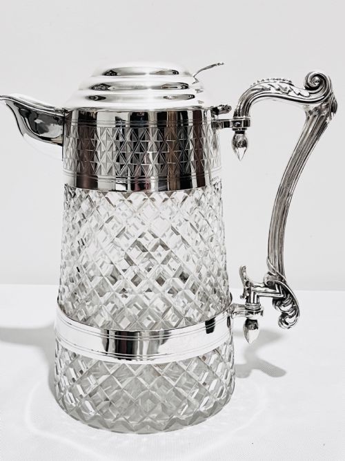 antique silver plated beer lemonade pimms jug by william hutton sons c1880 - CATEGORY: ANTIQUE JUGS - DATED 1880