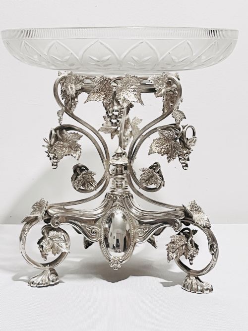 smart antique silver plated centrepiece c1880 with diamond registration kite mark - CATEGORY: ANTIQUE SILVER - DATED 1880