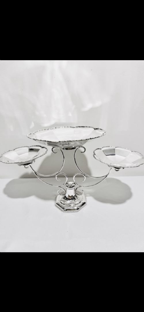 SILVER PLATED EPERGNE WITH REMOVEABLE PLATES C1890 - ADDITIONAL PHOTO 5