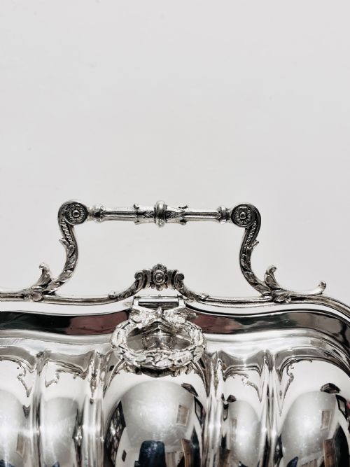 ANTIQUE SILVER PLATED FOLDING BISCUIT BOX WARMER BY FENTON BROTHERS C1880 - ADDITIONAL PHOTO 5