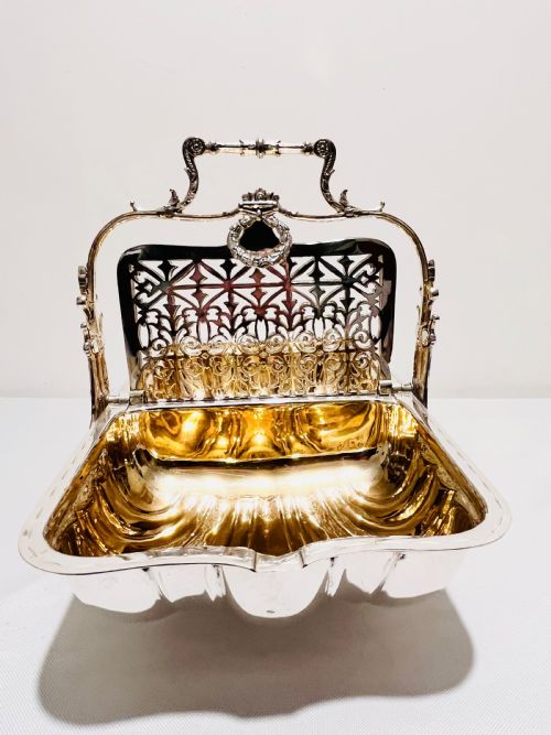 ANTIQUE SILVER PLATED FOLDING BISCUIT BOX WARMER BY FENTON BROTHERS C1880 - ADDITIONAL PHOTO 6