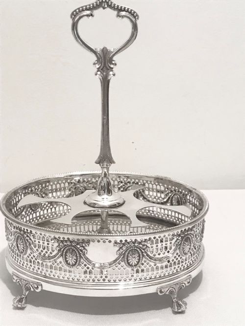 ANTIQUE SILVER PLATED 6 BOTTLE CRUET BY MARTIN HALL CO C1880 - ADDITIONAL PHOTO 6