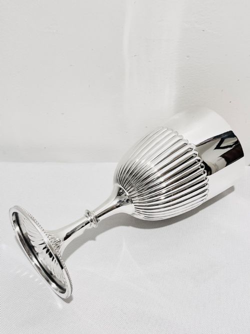 ANTIQUE SILVER PLATED GOBLET BY ATKIN BROTHERS C1900 - ADDITIONAL PHOTO 2