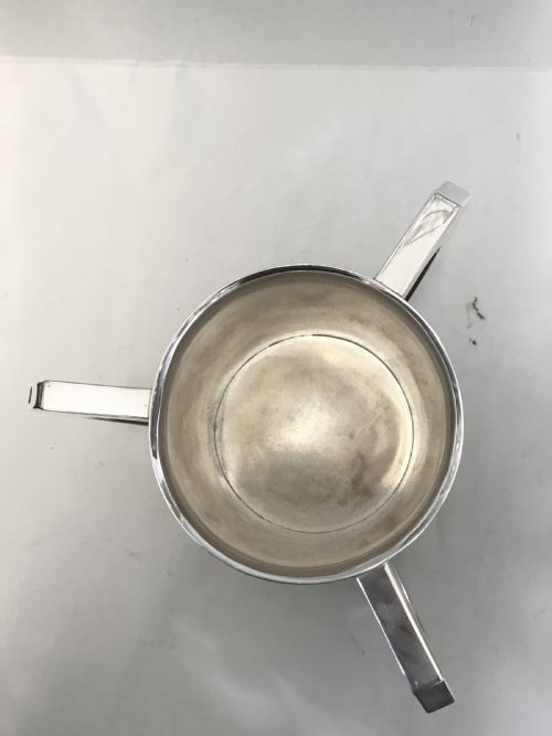 ANTIQUE OAK SILVER PLATED TYG OR LOVING CUP C1900 - ADDITIONAL PHOTO 3