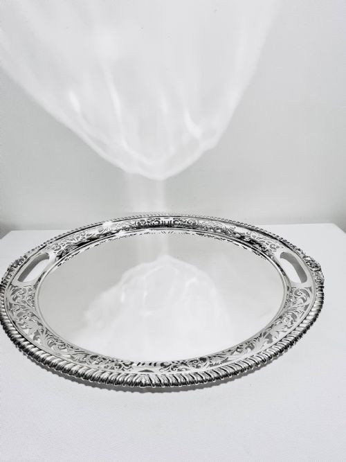 antique silver plated tray by j h potter c1890 - CATEGORY: ANTIQUE SILVER - DATED 1890