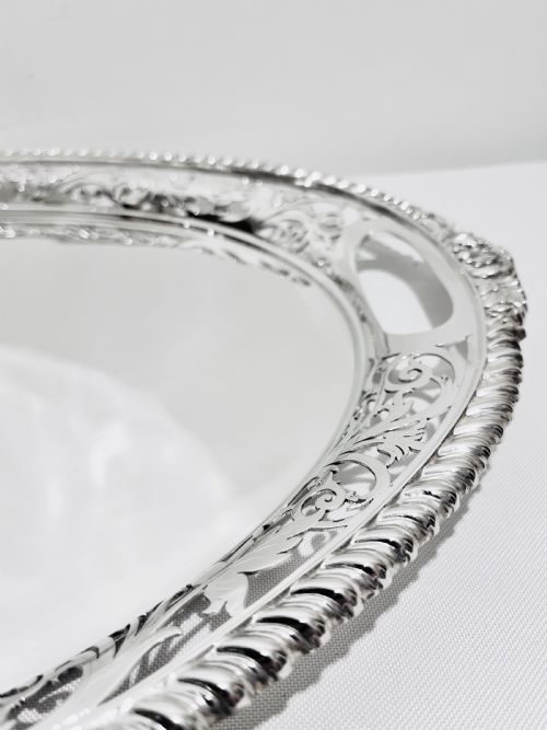 ANTIQUE SILVER PLATED TRAY BY J H POTTER C1890 - ADDITIONAL PHOTO 1
