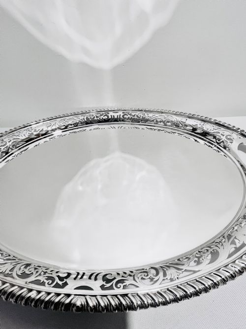 ANTIQUE SILVER PLATED TRAY BY J H POTTER C1890 - ADDITIONAL PHOTO 2