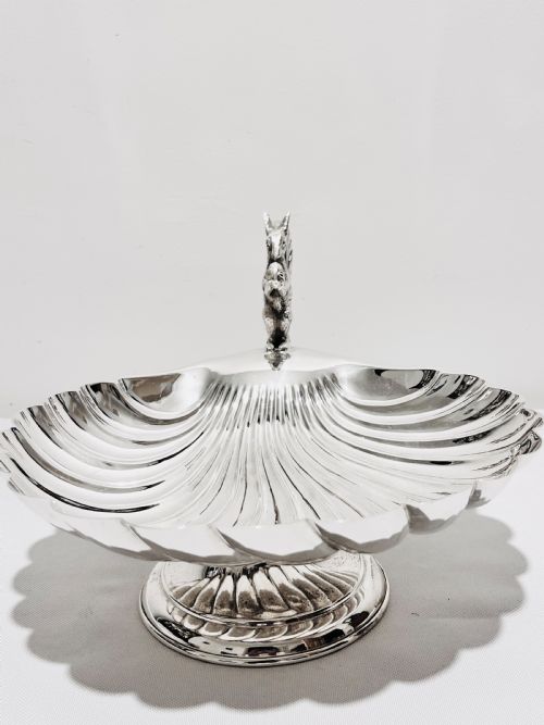 NOVELTY SILVER PLATED NUT DISH WITH SQUIRREL MOUNT C1880 - ADDITIONAL PHOTO 5