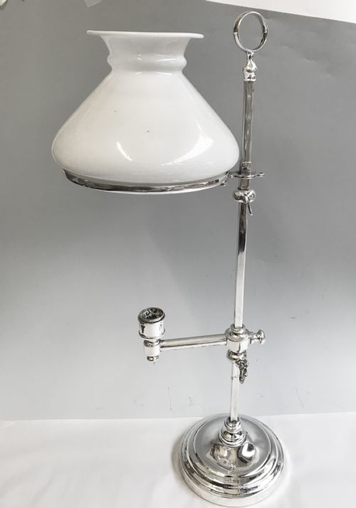 antique silver plated student lamp c1900 - CATEGORY: ANTIQUE LIGHTING - DATED 1900