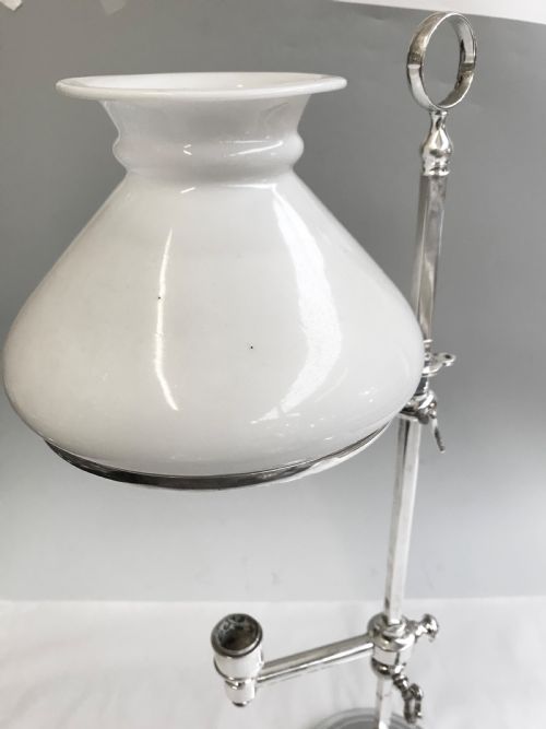 ANTIQUE SILVER PLATED STUDENT LAMP C1900 - ADDITIONAL PHOTO 2