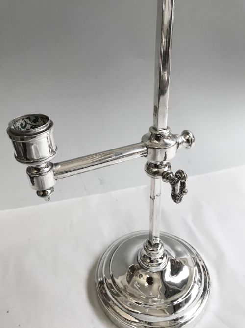 ANTIQUE SILVER PLATED STUDENT LAMP C1900 - ADDITIONAL PHOTO 6